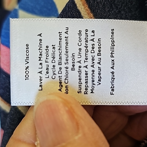 Talbotts tulip dress. large petite. Tie at waist. 2 big pockets. Blue/pink. Nice - Picture 11 of 11